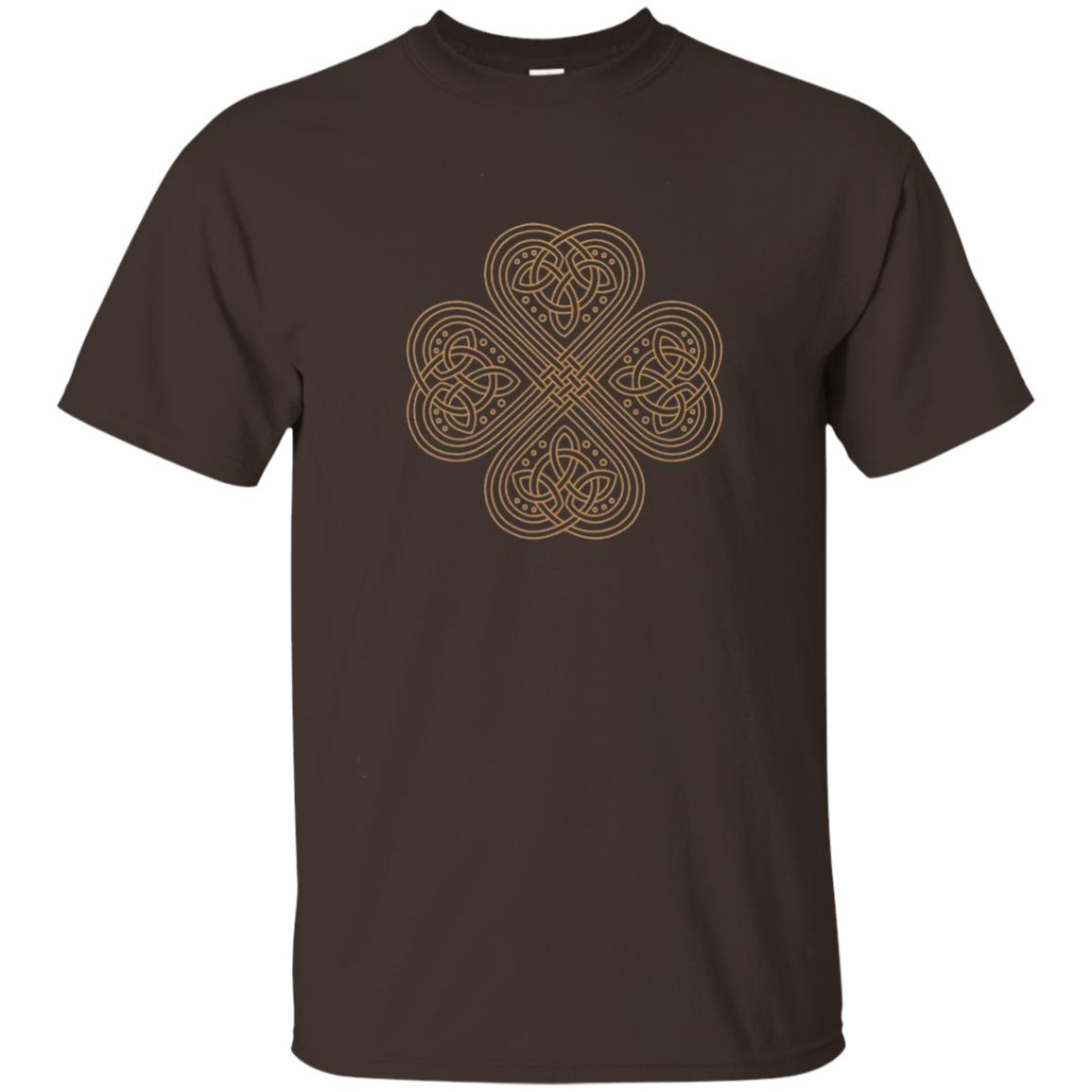Irish Celtic Gold Knot Patricks Day Shirt Dark Chocolate