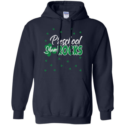 Preschool Shamrocks St. Patrick_s Day School T-shirt Navy