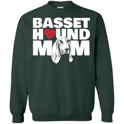 Basset Hound Mom Heart T-shirt Forest Green