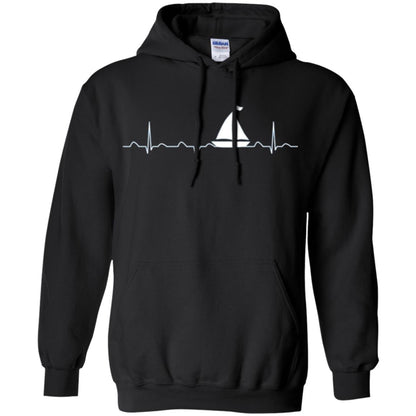 Boating Sailor T-shirt Heartbeat Black