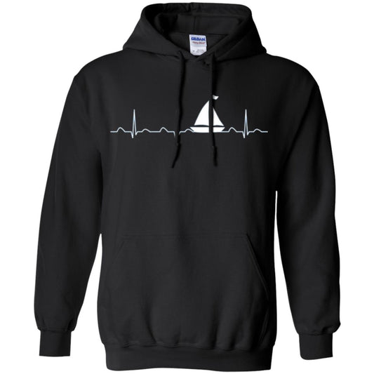 Boating Sailor T-shirt Heartbeat Black