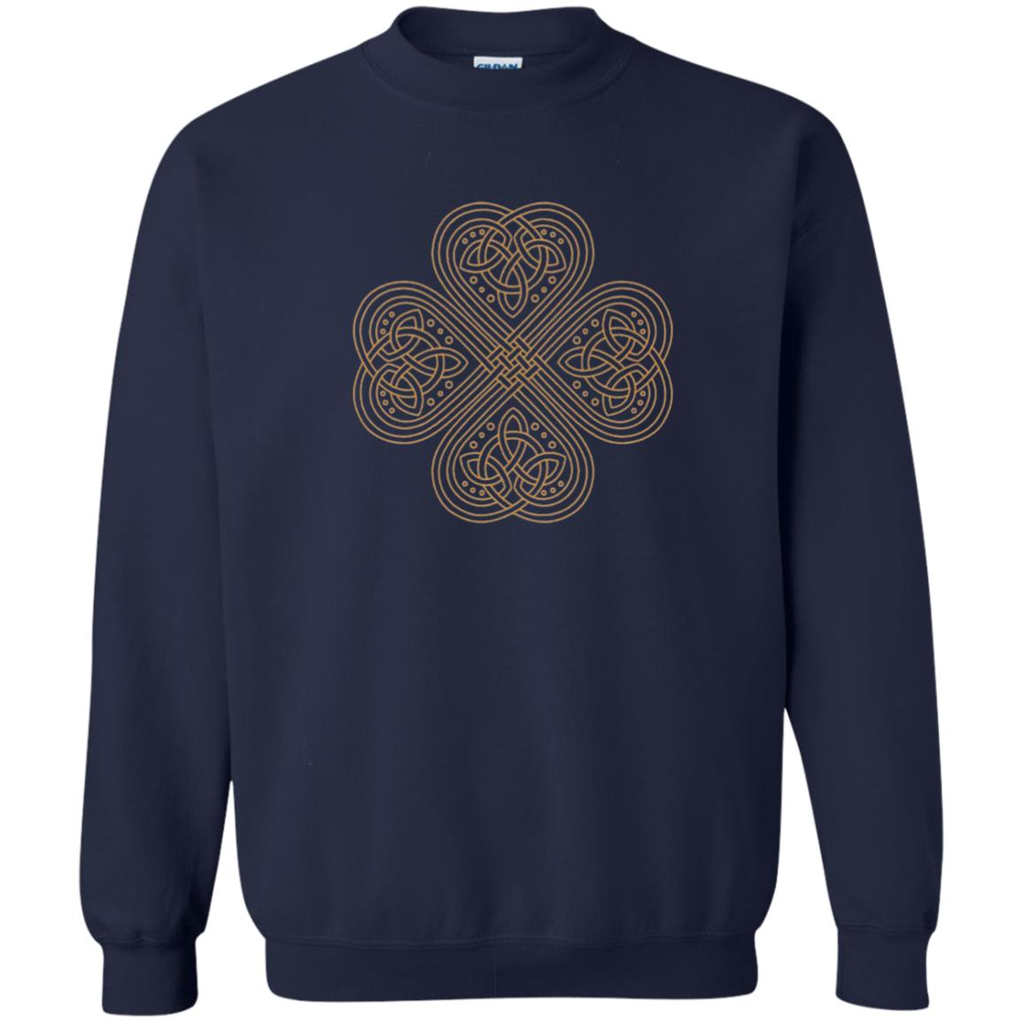 Irish Celtic Gold Knot Patricks Day Shirt Navy
