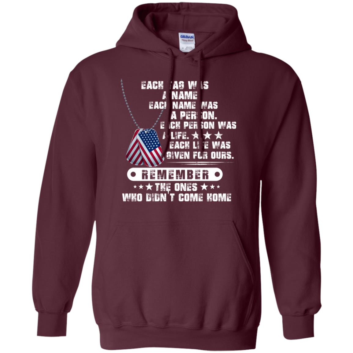 Each Tag Was A Name. Each Name Was A Person. Each Person Was A Life Shirt Maroon
