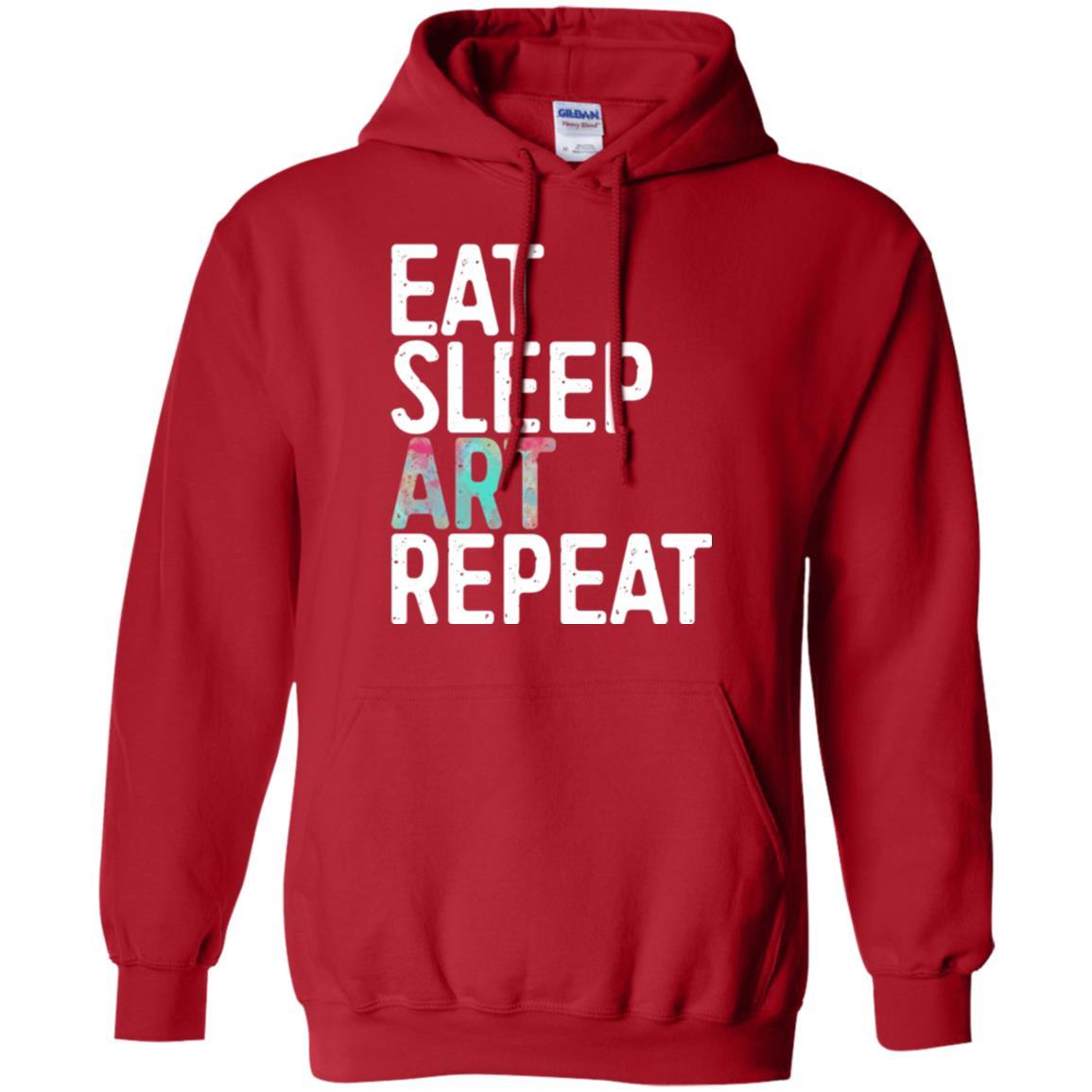 Artist T-shirt Eat Sleep Art Repeat Red