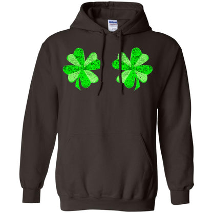 Funny Shamrock Boobs St Patricks Day T-shirt Dark Chocolate