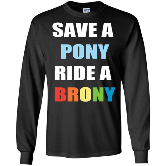 Save A Pony Ride A Brony Funny Bronies T-shirt Black