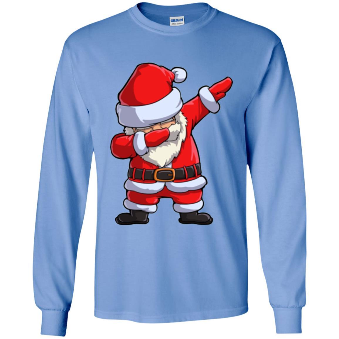 Christmas T-shirt Dabbing Santa Claus Carolina Blue