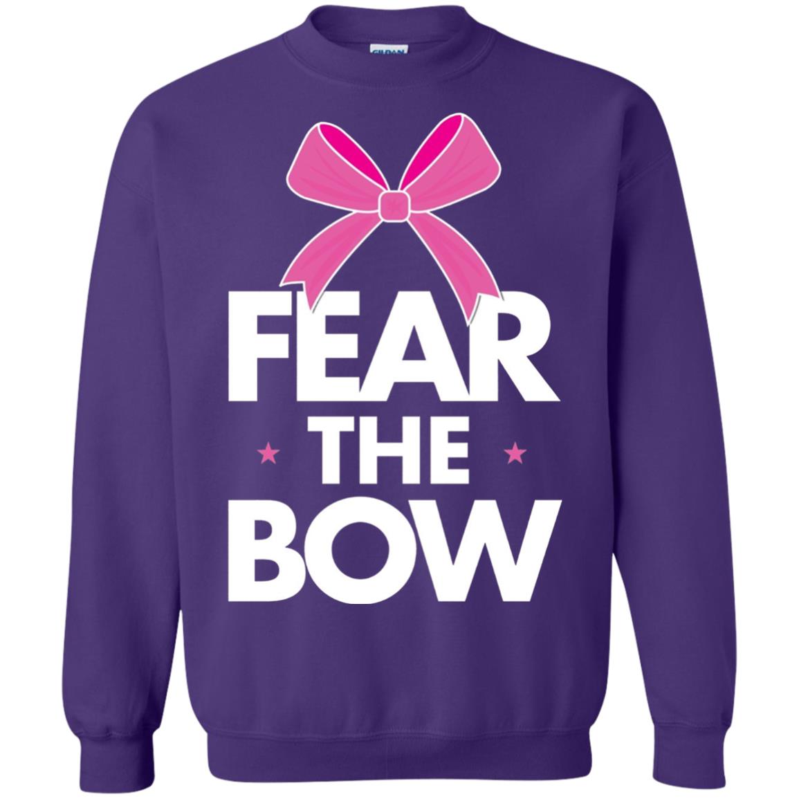 Fear The Bow Big Pink Bow Cheerleader Apparel Shirt Purple