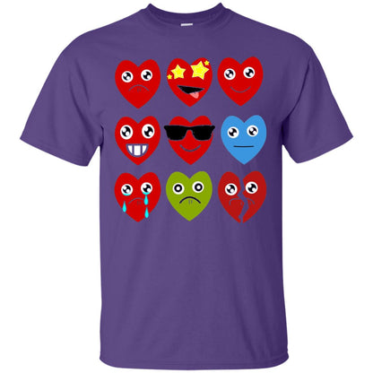 Valentine_s Day T-shirt Heart Emojis Purple