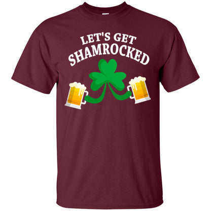 Patrick_s Day T-shirt Let_s Get Shamrocked Maroon
