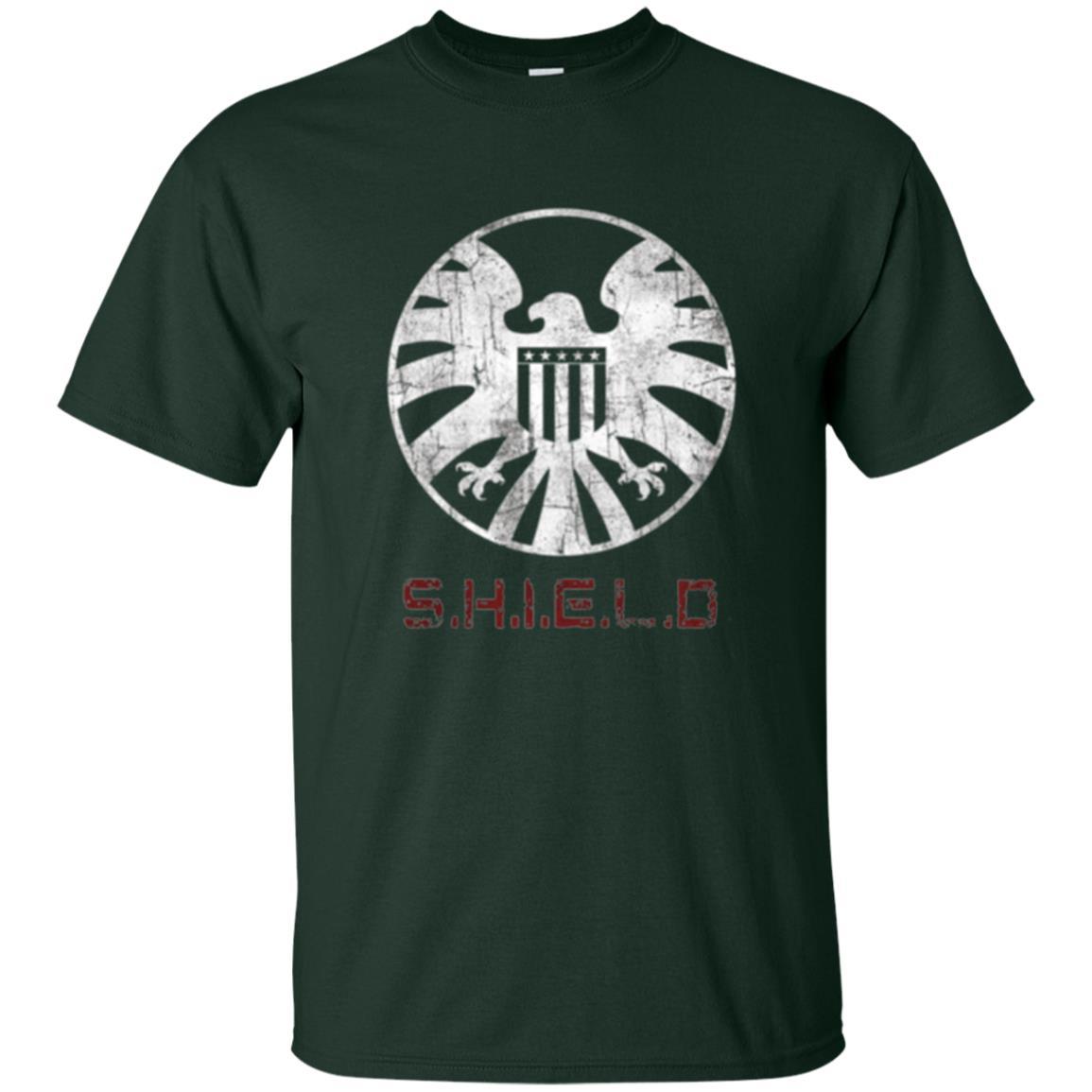 Film T-shirt Agents Of Shield Distressed Logo Graphic Forest Green
