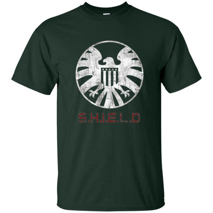 Film T-shirt Agents Of Shield Distressed Logo Graphic Forest Green