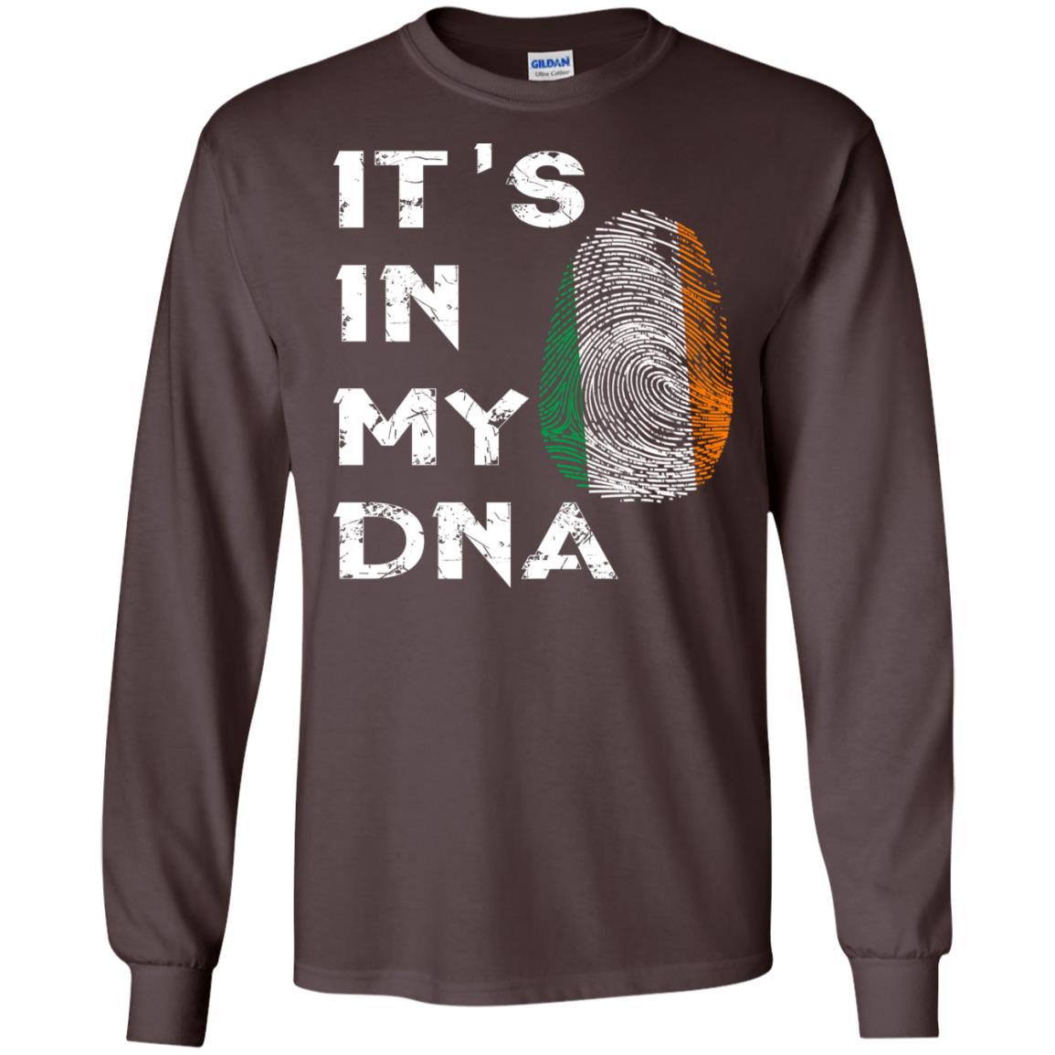 It's In My Dna Fingerprint Irish Ireland Gift Shirt Dark Chocolate