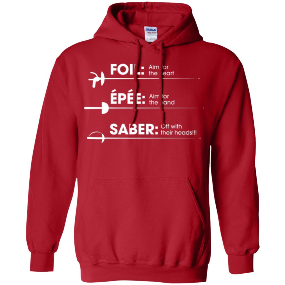 Fencing T-shirt Foil Saber Definition Red