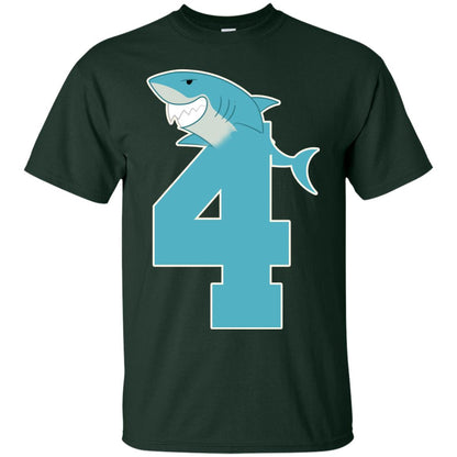 4th Birthday Shark Party Shirt Forest
