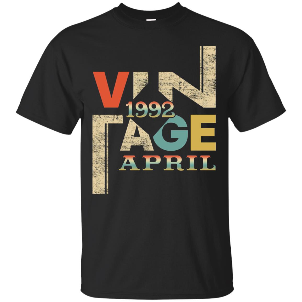 Vintage Retro Made In April 1992 26th Birthday 26 Yrs Black