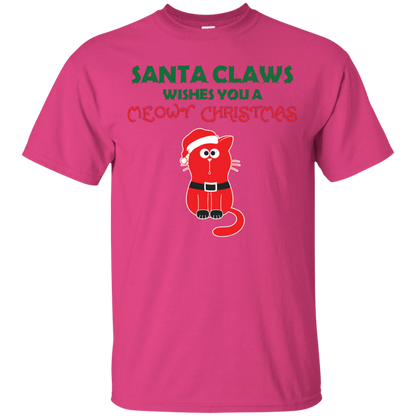 Christmas T-shirt Santa Claws Wishes You A Meowy Christmas Heliconia