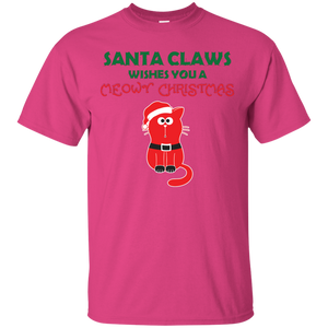 Christmas T-shirt Santa Claws Wishes You A Meowy  Christmas