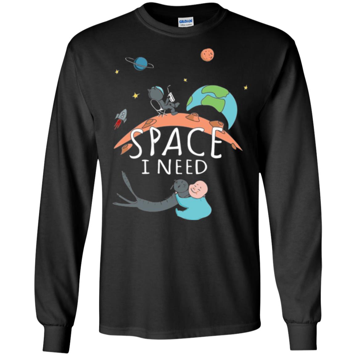 Funny Astronaut Universe Pun T-shirt I Need Space Black