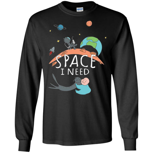 Funny Astronaut Universe Pun T-shirt I Need Space Black