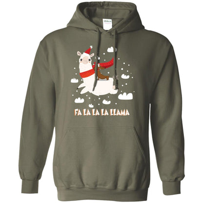 Fa La La La Llama With Dachshund X-mas Gift Shirt Military Green