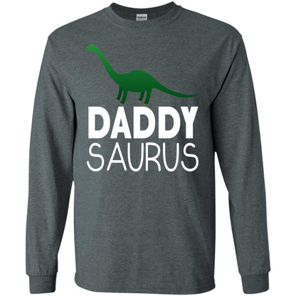 Daddy Saurus Dinosaur Matching Daddy T-shirt Dark Heather