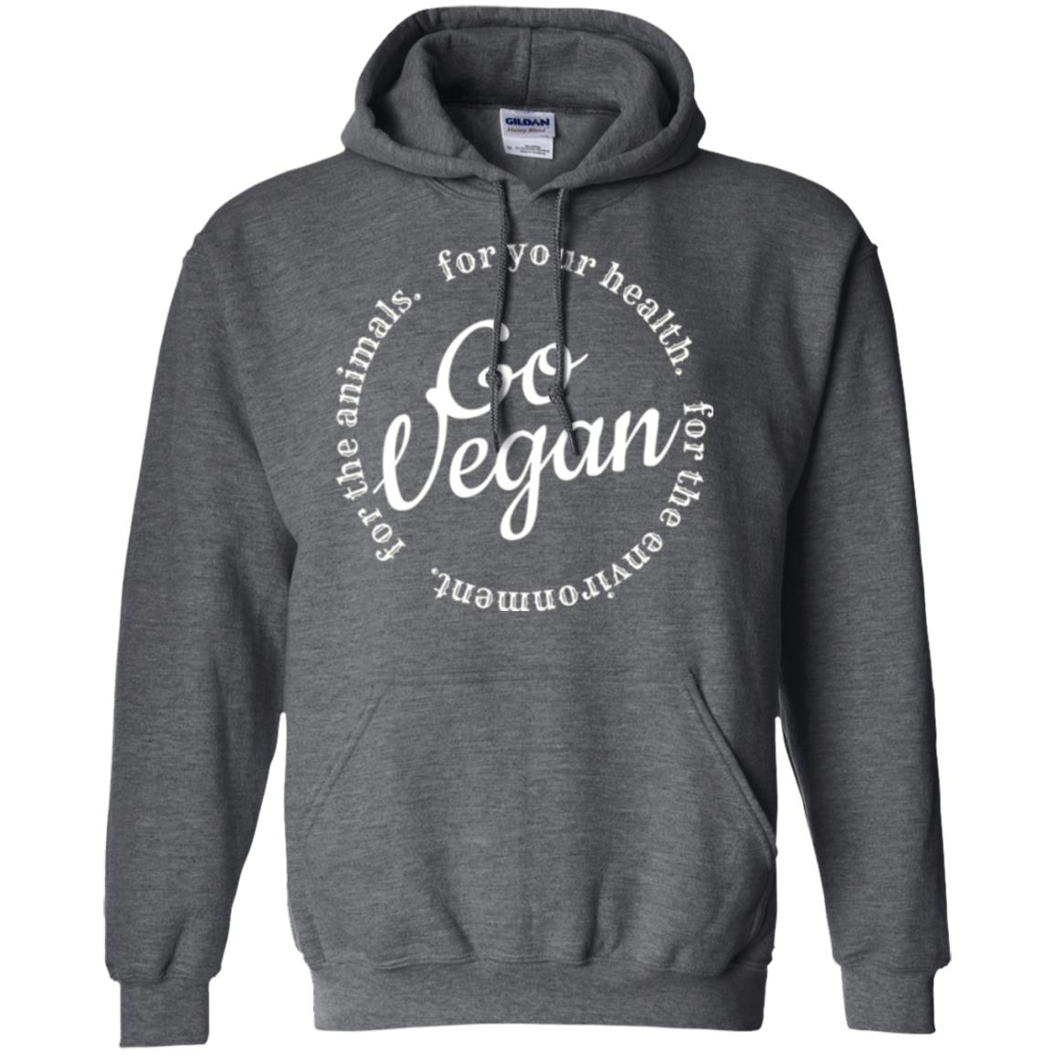 Go Vegan T-shirt. For Your Health For The Animals Dark Heather
