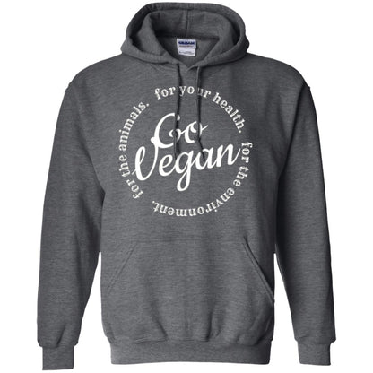 Go Vegan T-shirt. For Your Health For The Animals Dark Heather
