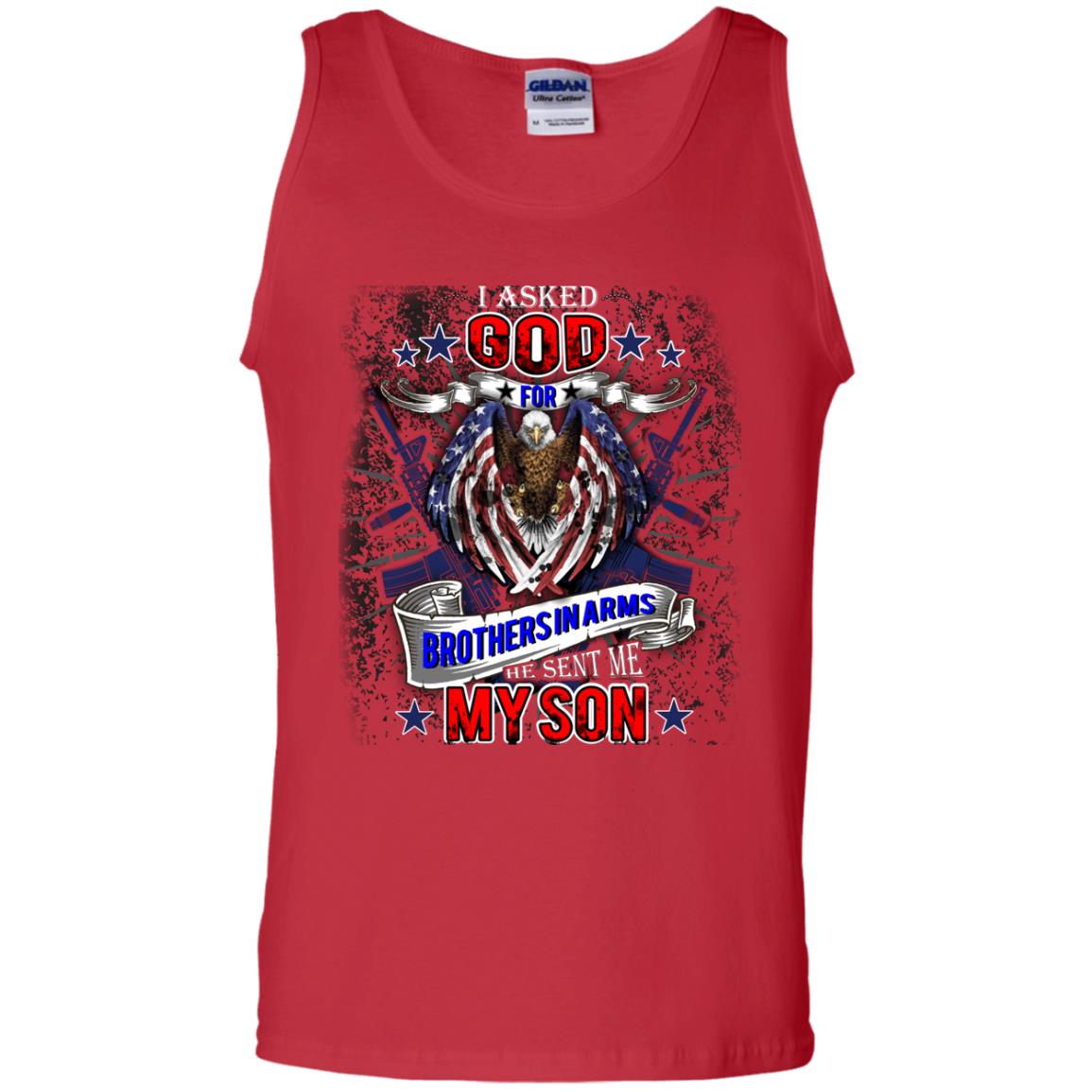 God Sent Me My Veteran Son Daddy T-shirt Red