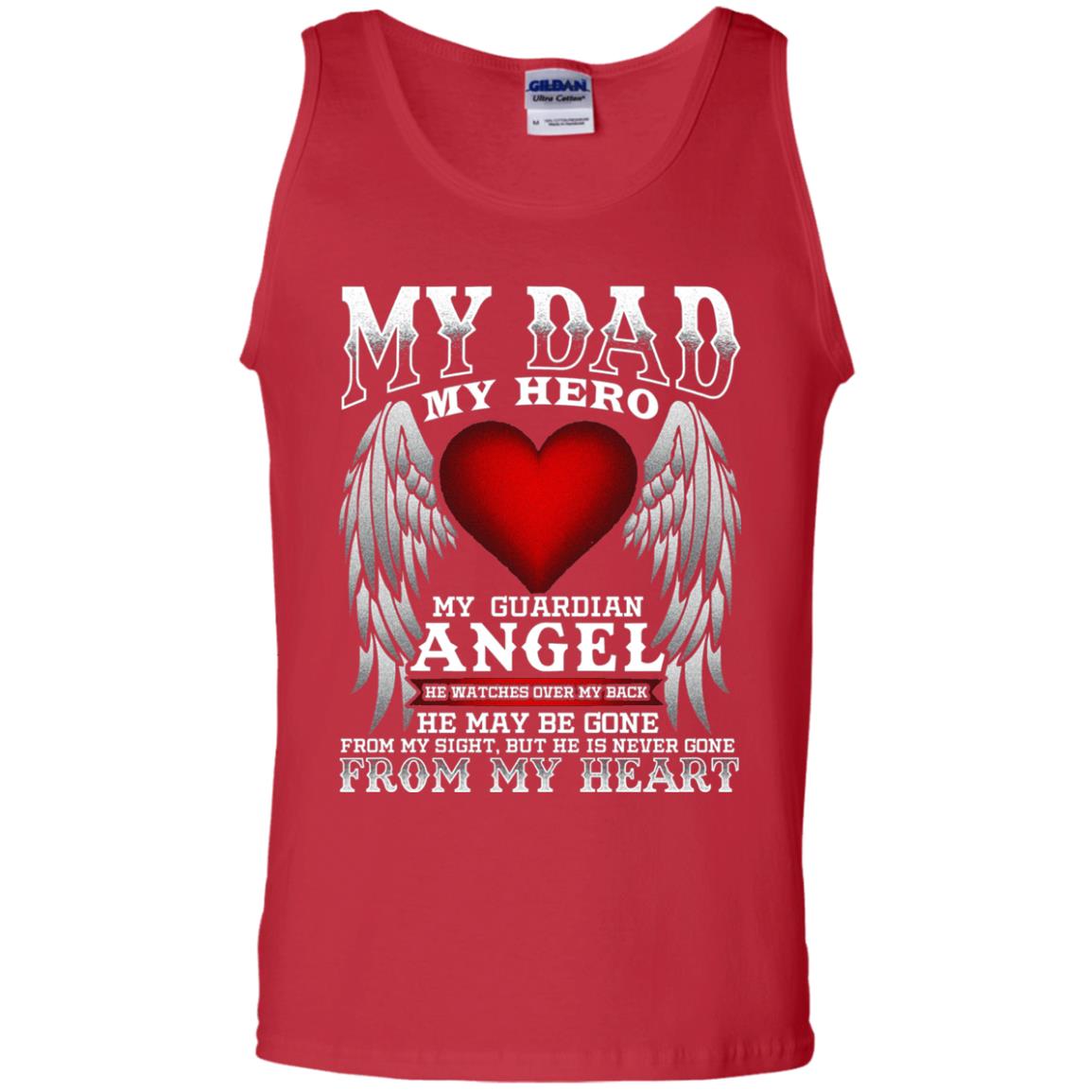 My Dad, My Hero, My Guardian Angel Father_s Day Dad In Heaven T-shirt Red