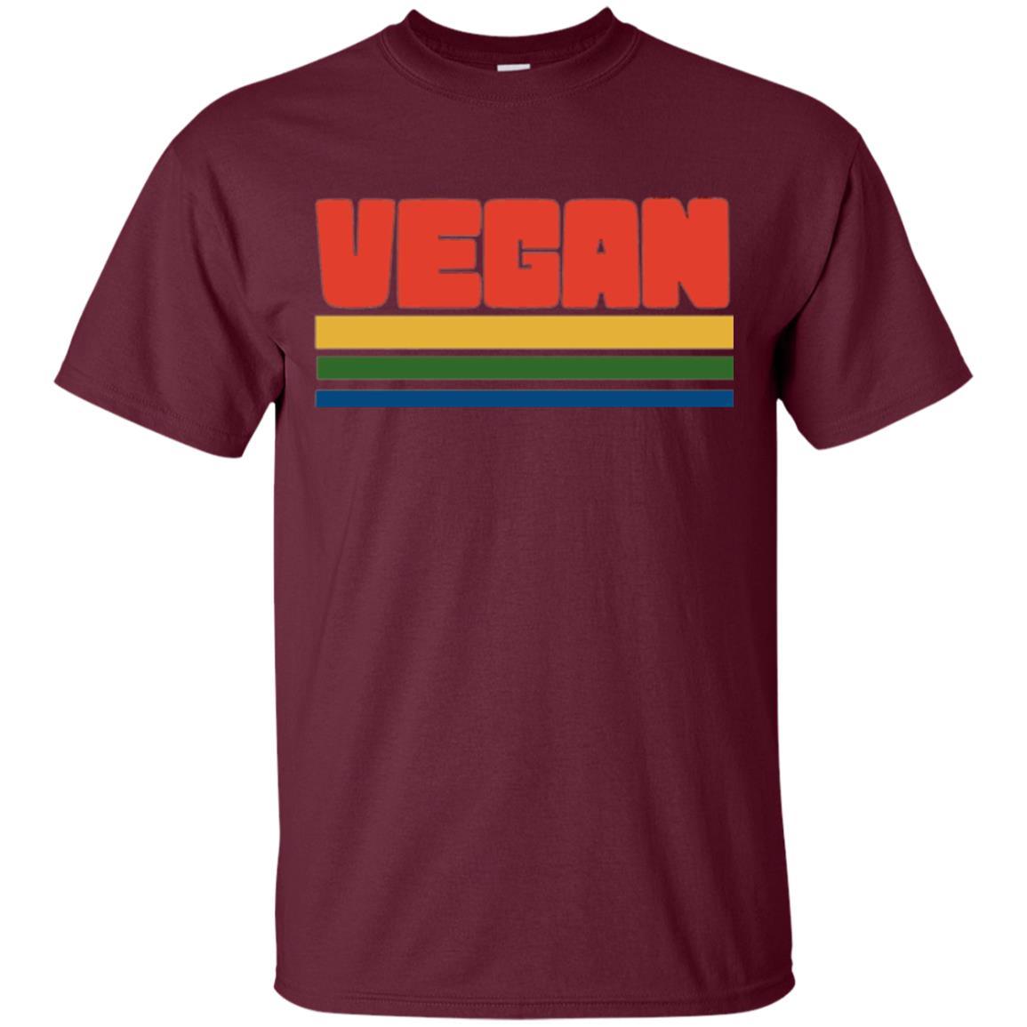 Vegan T-shirt Retro Style Veganism Maroon