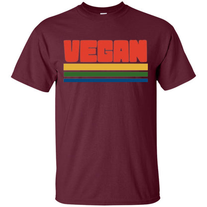 Vegan T-shirt Retro Style Veganism Maroon