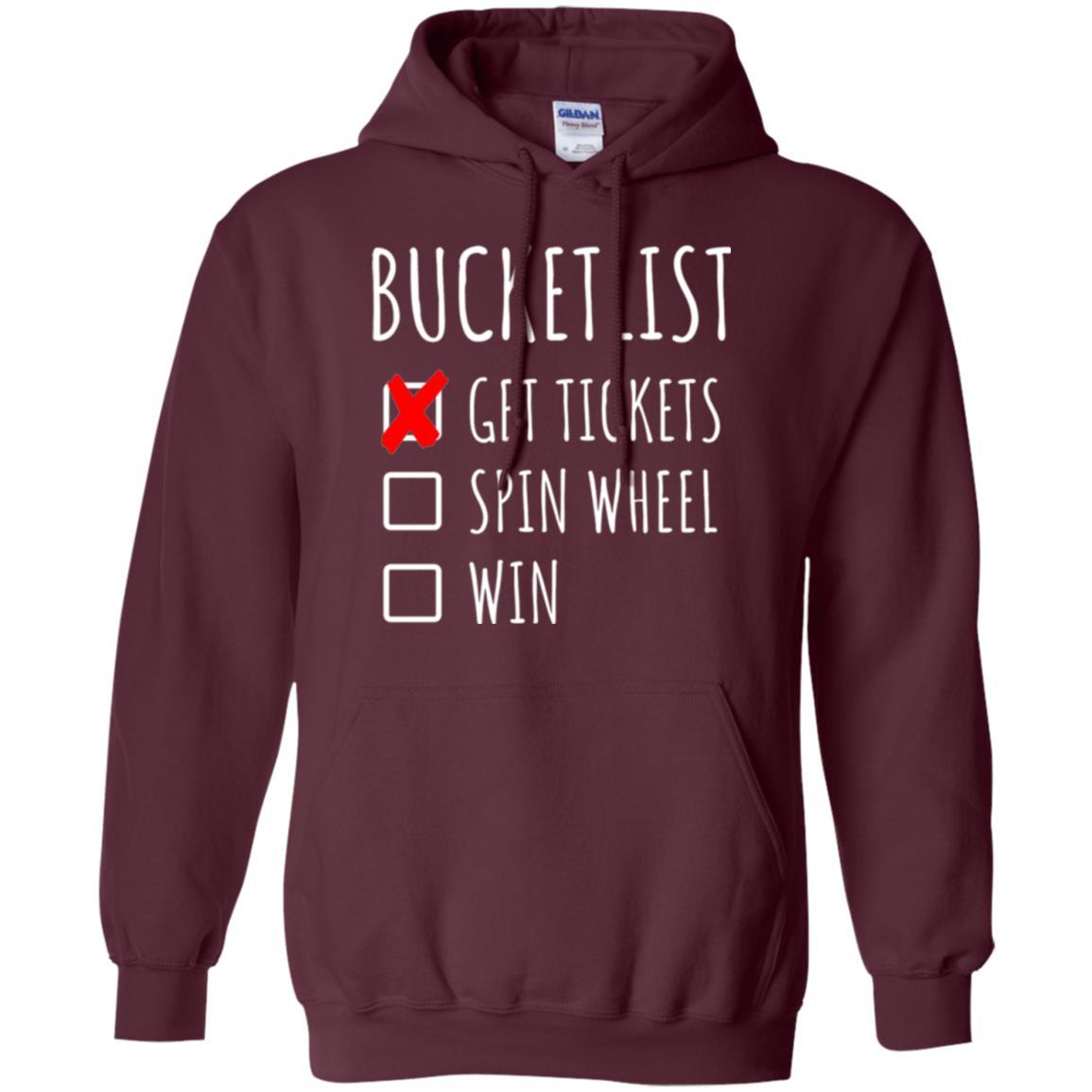 Game Show T-shirt Bucket List Spin Wheel Win Maroon
