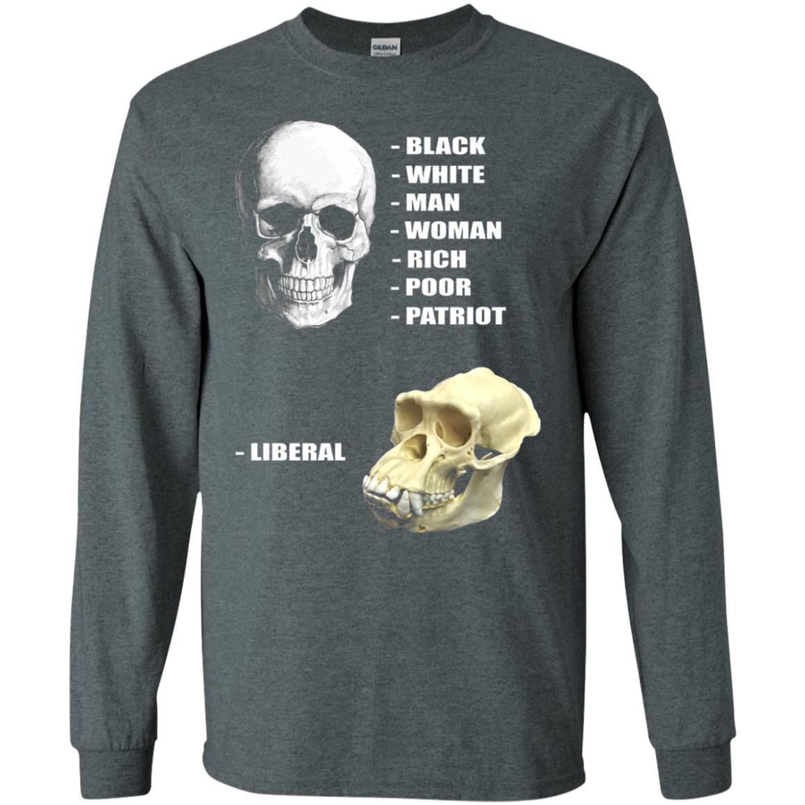 Funny Cool Skulls T-shirt Modern America Patriot Liberal Dark Heather