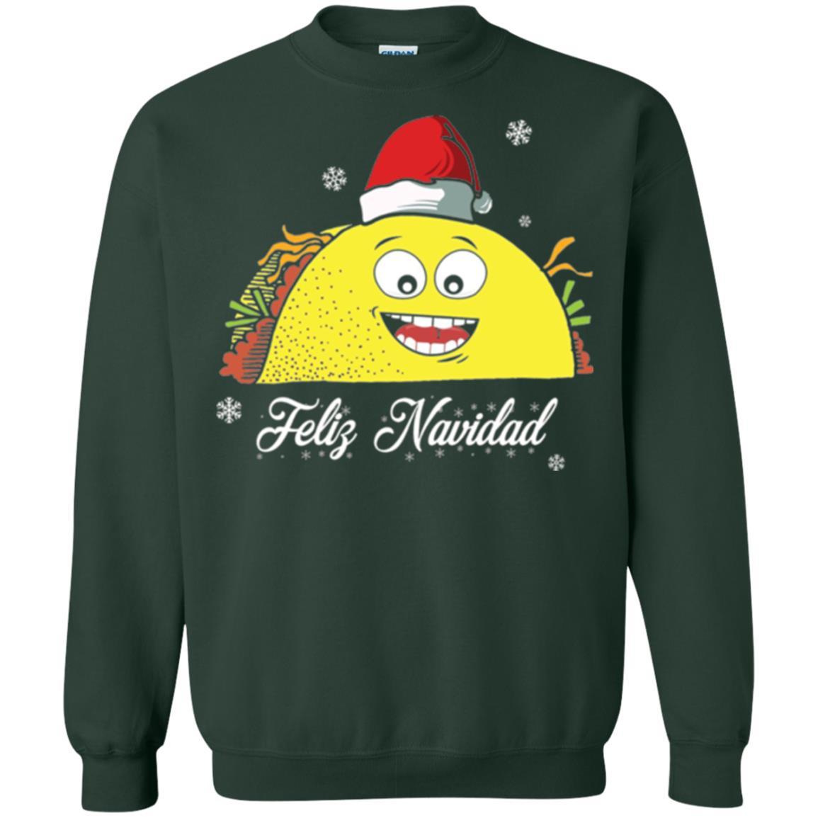 Christmas T-shirt Taco Feliz Navidad Forest Green