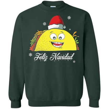 Christmas T-shirt Taco Feliz Navidad Forest Green