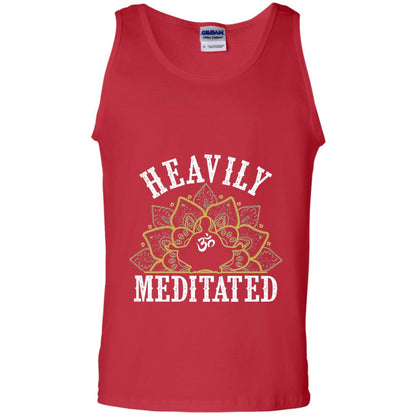Funny Heavily Meditated Yoga Meditation T-shirt Red