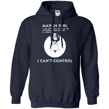 March Girl I Was Born With My Heart T-shirt Navy