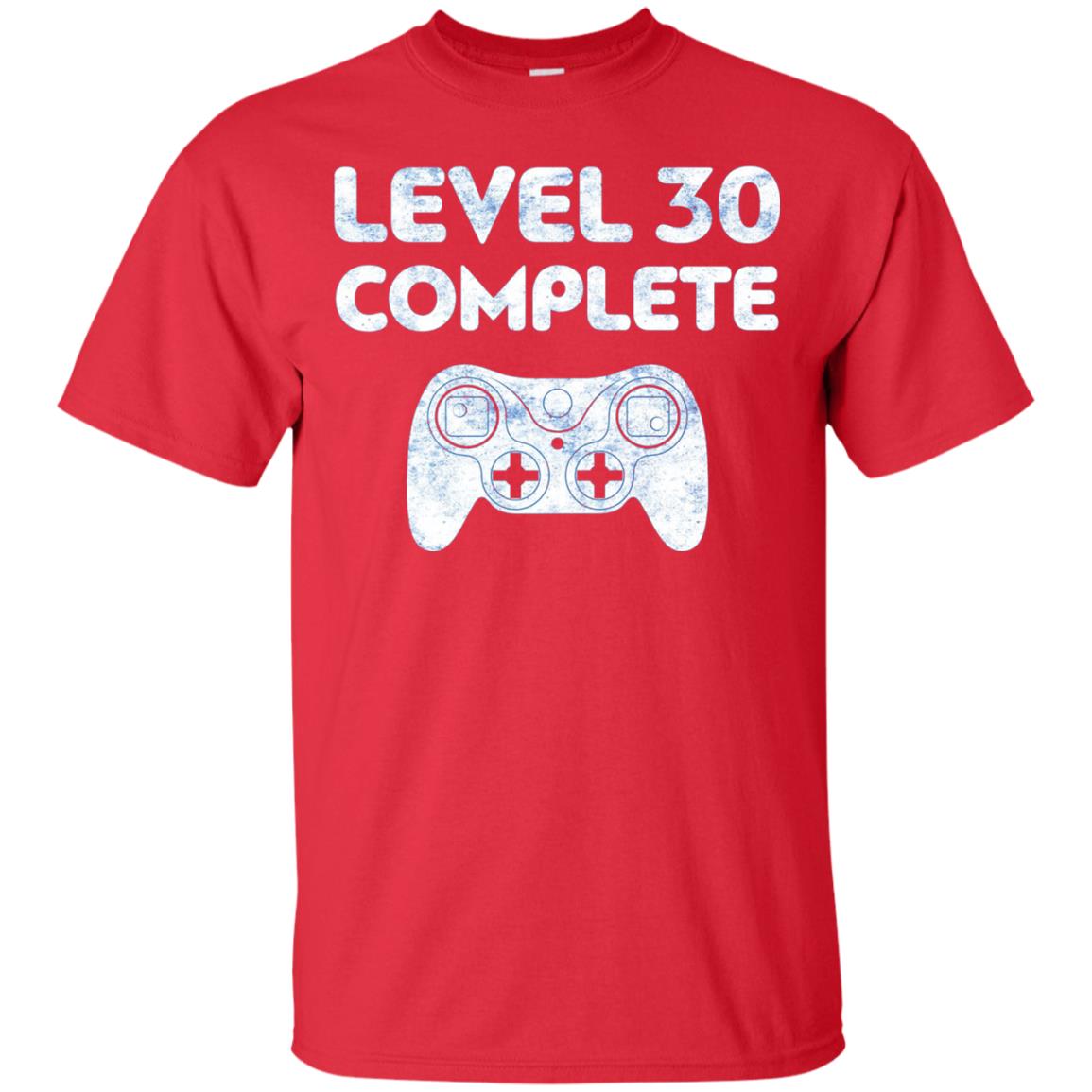 Level 30 Complete Video Gamer 30th Birthday Shirt Red