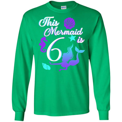 6th Birthday Shirt This Mermaid Is 6 Irish Green