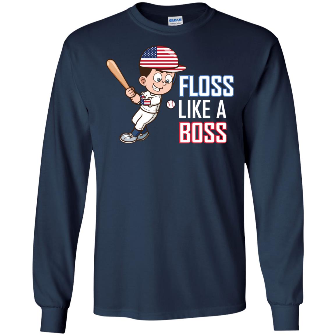 Floss Like A Boss Shirt For Baseball Players Navy
