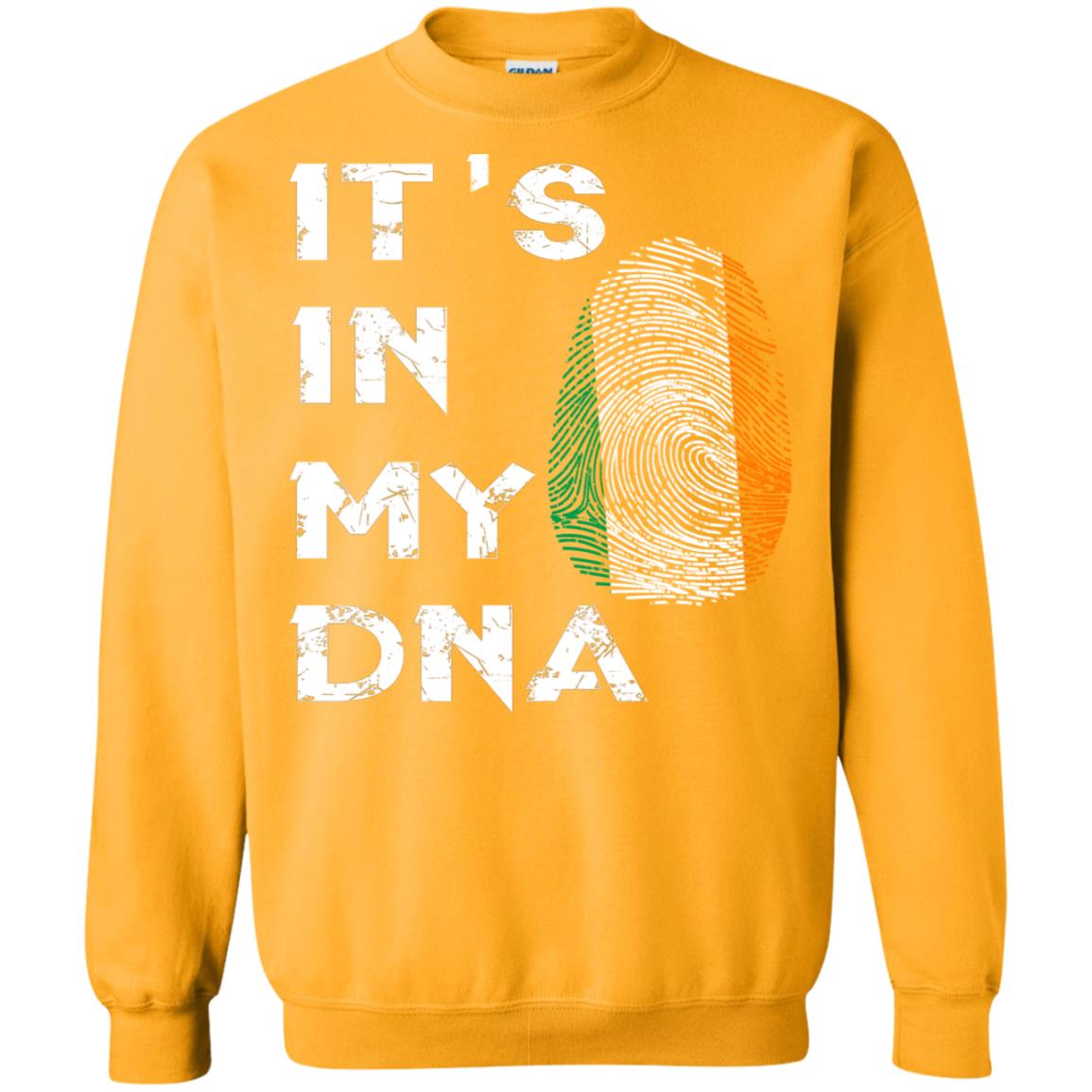 It's In My Dna Fingerprint Irish Ireland Gift Shirt Gold