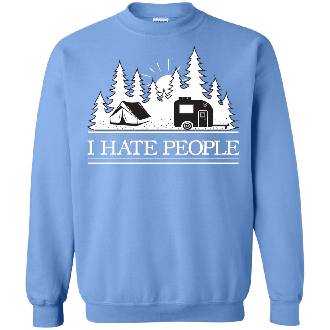 I Hate People Camping Lover Shirt Carolina Blue