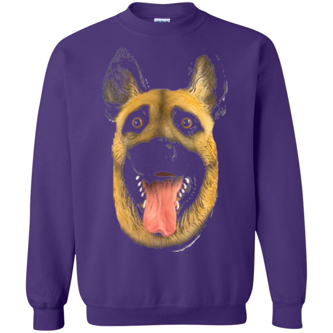 Dog Lover T-shirt Creepy Dog Head T-shirt Purple