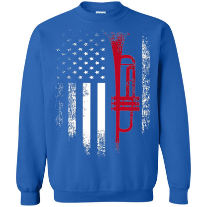 Trumpet Lovers T-shirt American Flag Royal
