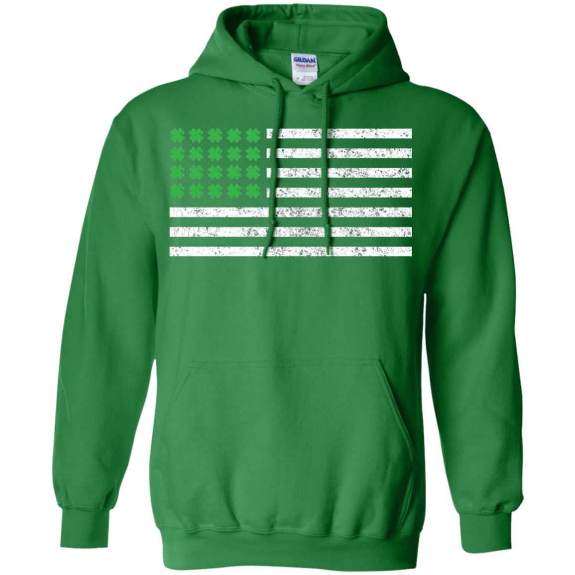 Usa Flag With Irish Shamrock St Patricks Day T-shirt Irish Green