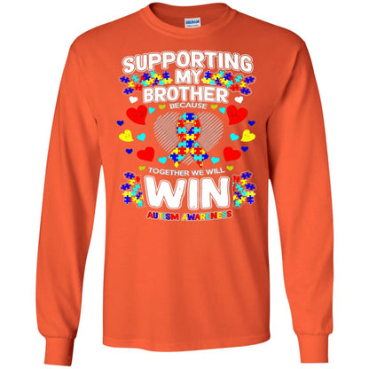 Autism Awareness Shirts For Supporting My Brother Orange