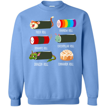 Tiger Roll Rainbow Roll Dynamite Roll Caterpillar Roll Dargon Roll Cinnamom Roll Shirt Carolina Blue