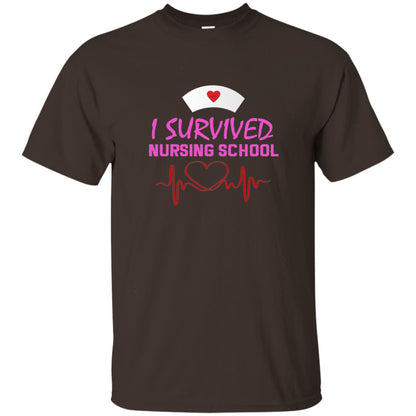 I Survived Nursing School Nursing Survivor Shirt Dark Chocolate