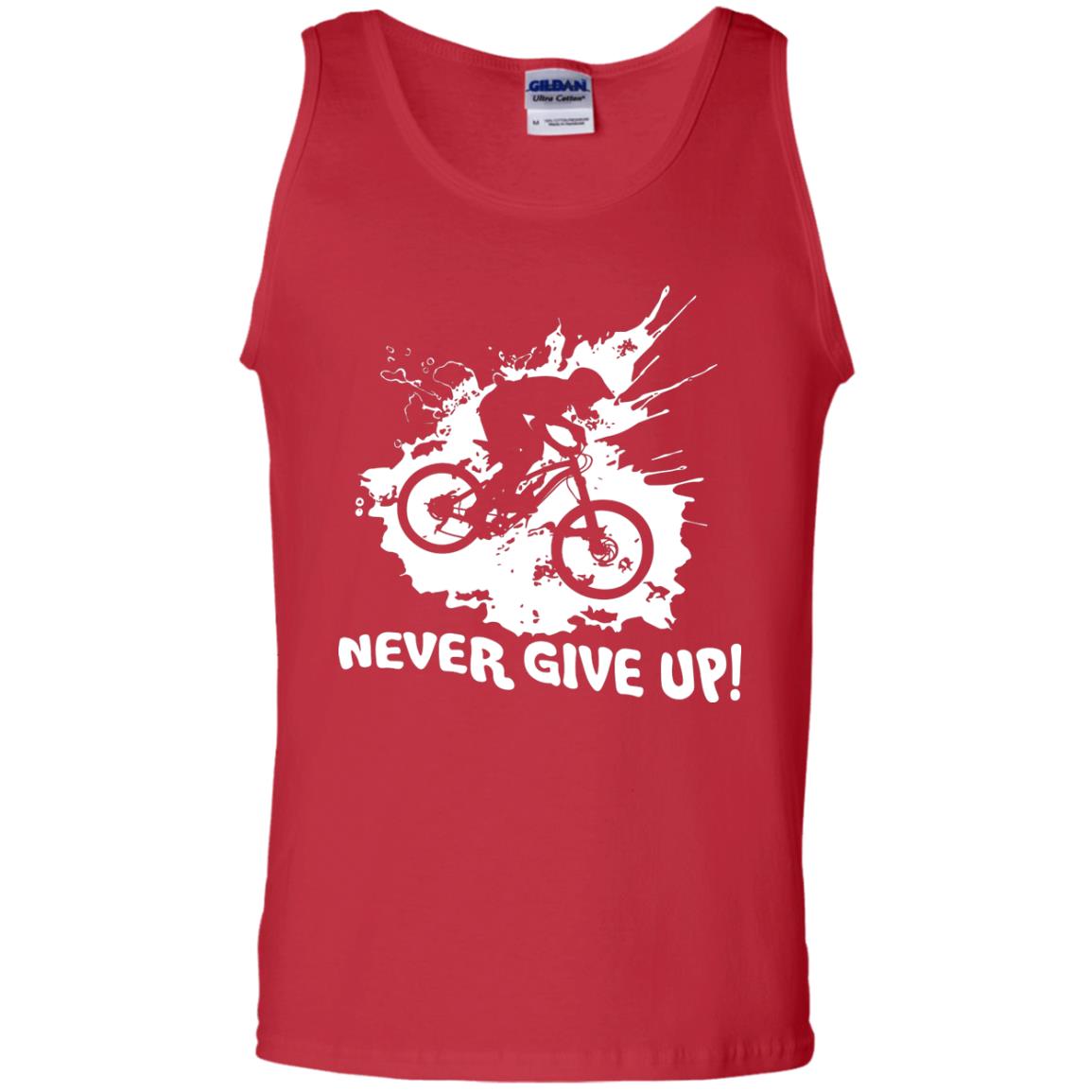 Biker T-shirt Never Give Up Red